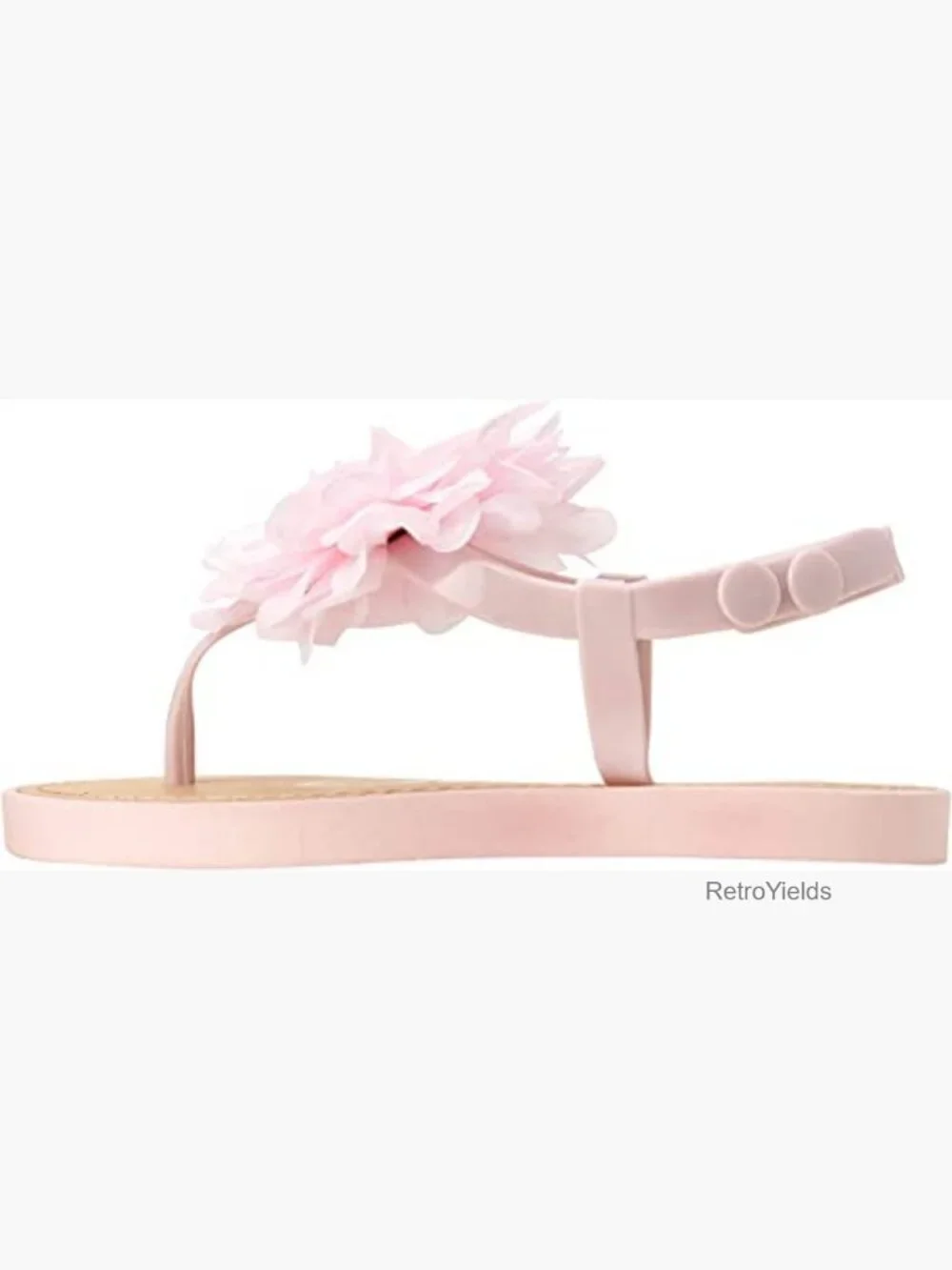 Girls' Sandals with Chiffon Flower Snap Buckle Cushioned Sole